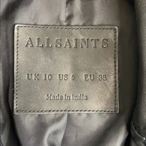 All Saints Black Leather Jacket - Picture 8 of 13